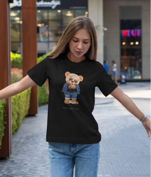 Дамска тениска с щампа Мечета Born with style